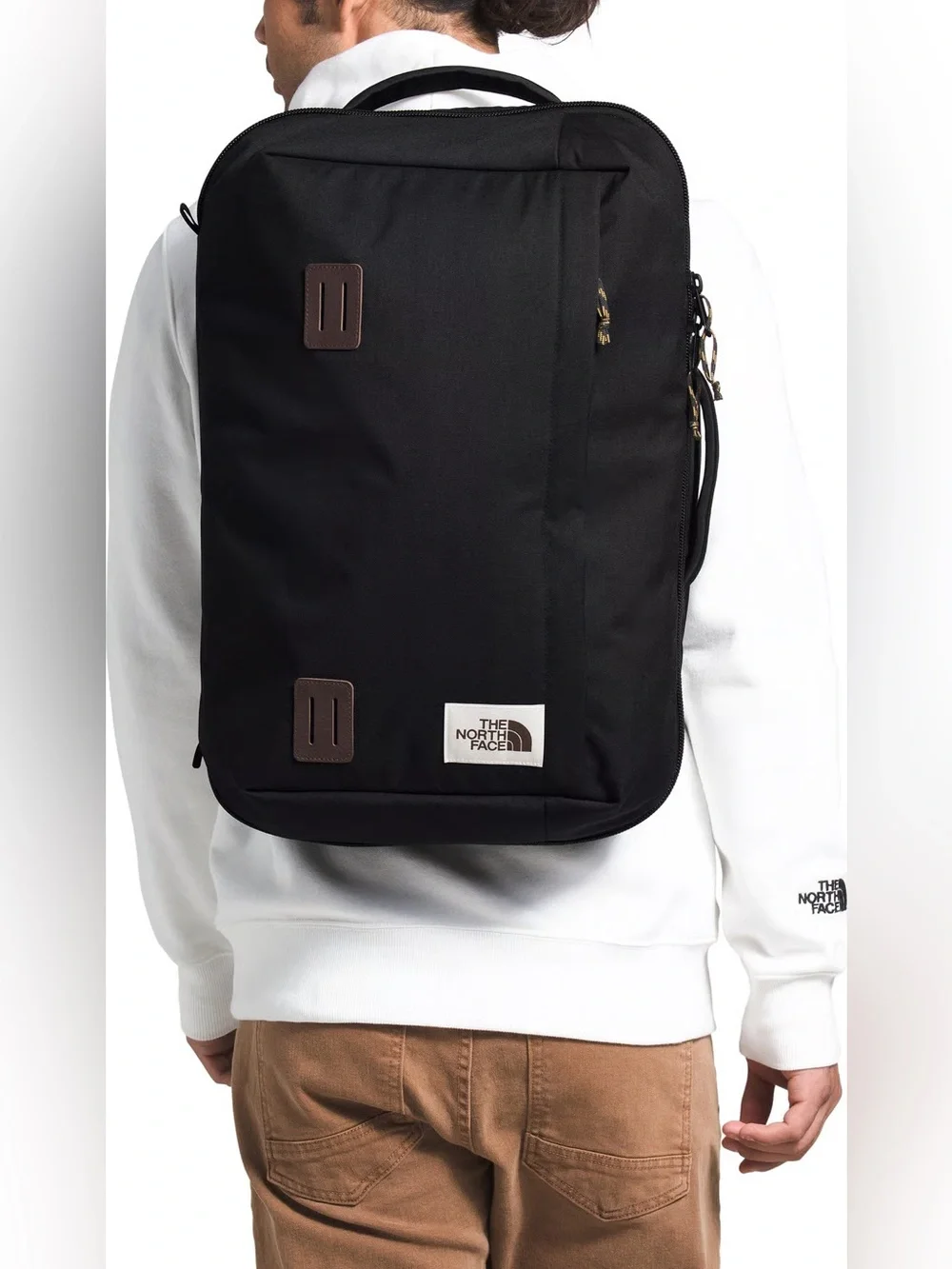 The North Face Travel Duffel Blue Backpack with Red Accents